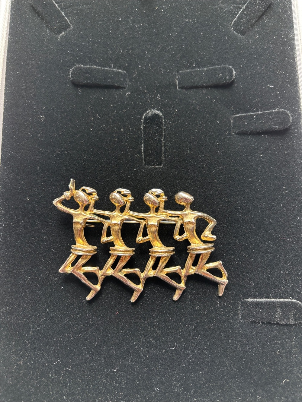 Vintage Gold-Tone Four Dancers Brooch